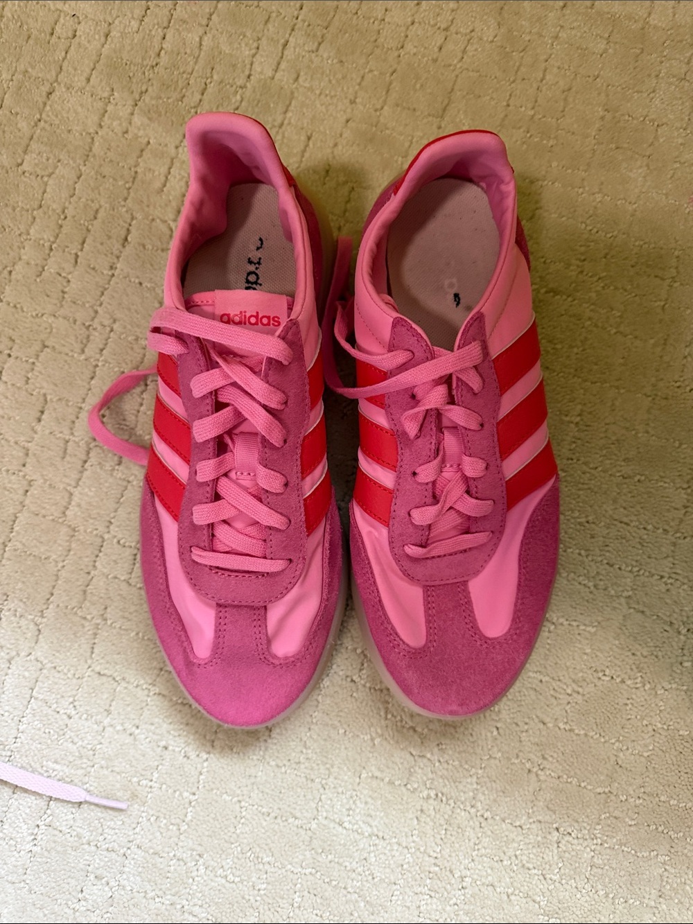 adidas Pink and Red Women's Retro Runner Sneakers